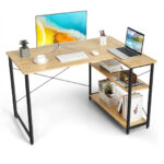 48 Inch Reversible L Shaped Desk with Adjustable Shelf 31 48 Inch Reversible L Shaped Desk with Adjustable Shelf