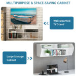 48 Inch Wall Mounted 2 Tier Floating TV Console Shelf