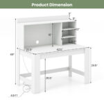 48 Inch Writing Desk with Shelves and Cable Management Hole