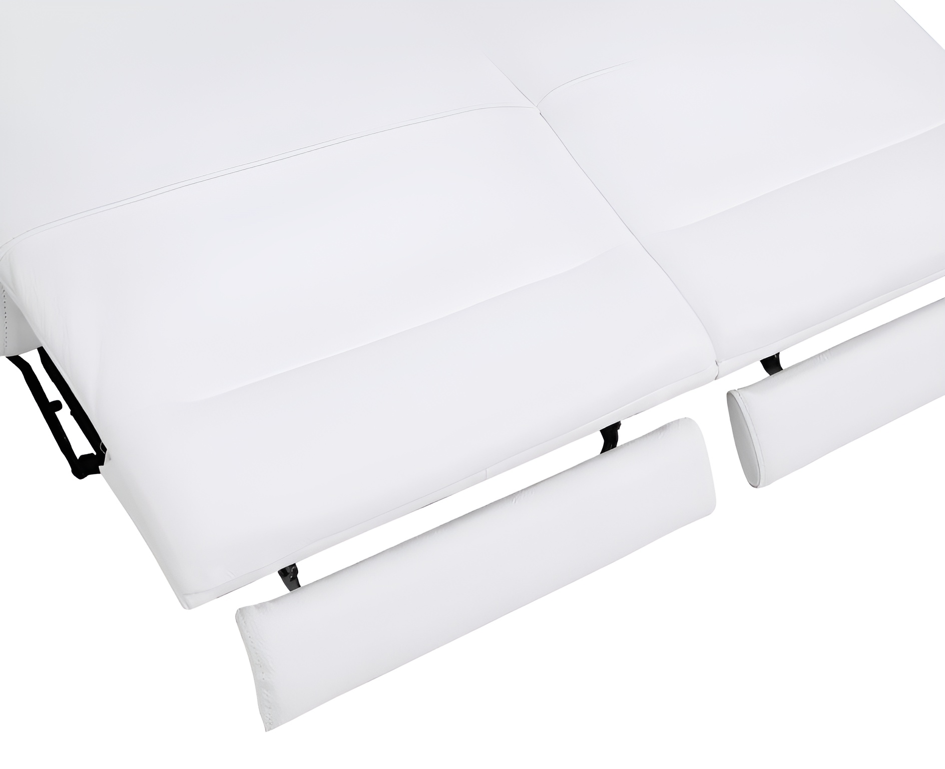 Two Piece White Italian Leather Reclining Sofa and Loveseat Set 5 Two Piece White Italian Leather Reclining Sofa and Loveseat Set - Image 5