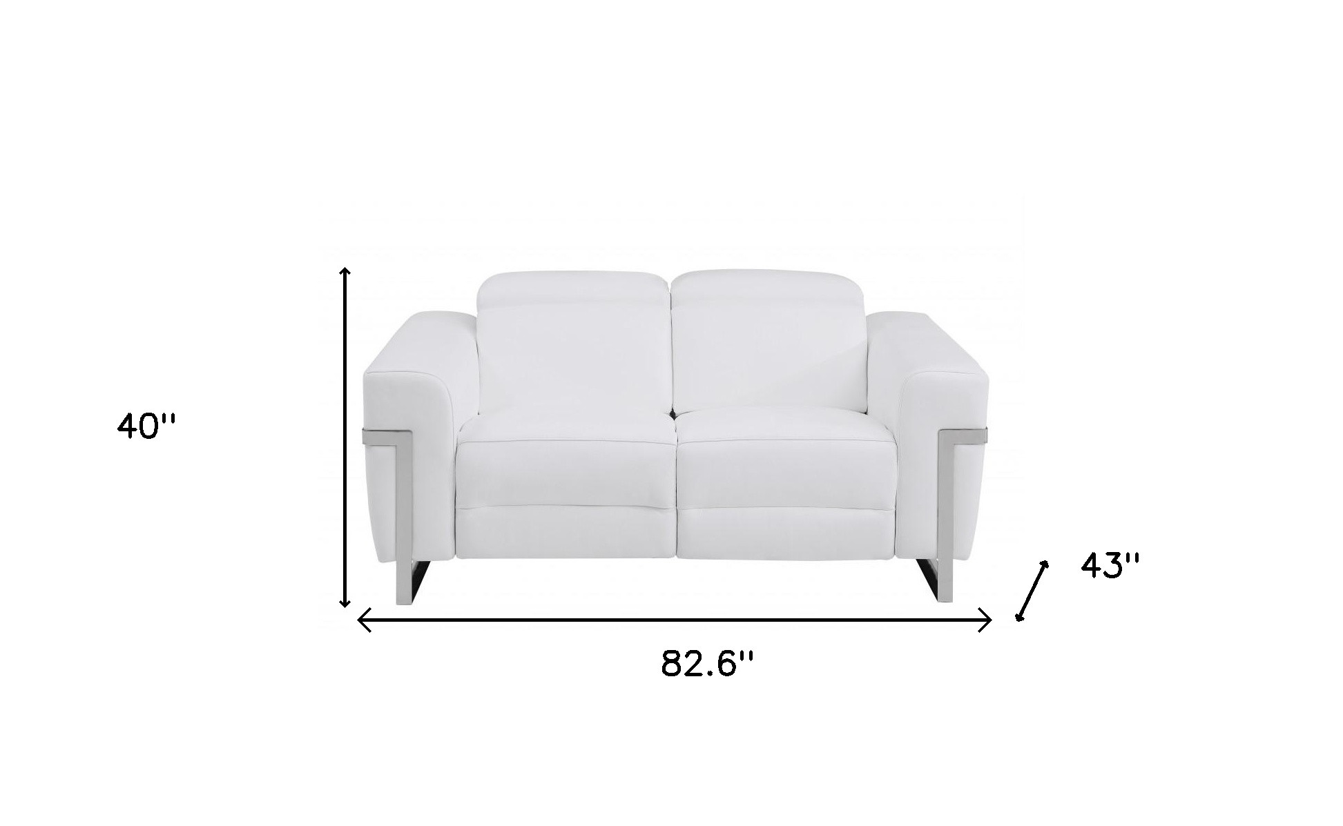 Two Piece White Italian Leather Reclining Sofa and Loveseat Set 18 Two Piece White Italian Leather Reclining Sofa and Loveseat Set