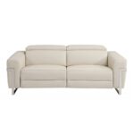 Three Piece Beige Italian Leather Reclining Seating Set for Six