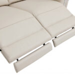 41" Beige Italian Leather Modern Power Recliner Chair with Position Control