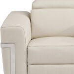 41" Beige Italian Leather Modern Power Recliner Chair with Position Control