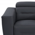 41" Dark Gray Italian Leather Modern Power Recliner Chair with Dark Charcoal Legs