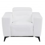 41" White Italian Leather Modern Power Recliner Chair
