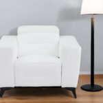 41" White Italian Leather Modern Power Recliner Chair