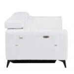 41" White Italian Leather Modern Power Recliner Chair