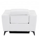 41" White Italian Leather Modern Power Recliner Chair
