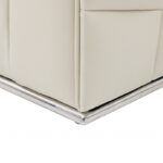 117-Inch Beige Italian Leather Reclining L-Shaped Corner Sectional