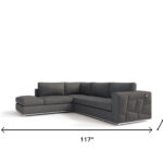 117-Inch Dark Gray Italian Leather L-Shaped Sectional Sofa 11 117-Inch Dark Gray Italian Leather L-Shaped Sectional Sofa