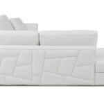 White Italian Leather Reclining L Shaped Corner Sectional