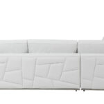 White Italian Leather Reclining L Shaped Corner Sectional