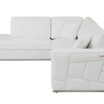 White Italian Leather Reclining L Shaped Corner Sectional
