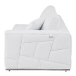 White Italian Leather Reclining L Shaped Corner Sectional