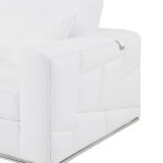 White Italian Leather Reclining L Shaped Corner Sectional