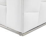 White Italian Leather Reclining L Shaped Corner Sectional
