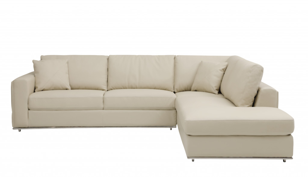 117-Inch Beige Italian Leather Reclining L Shaped Corner Sectional 1 117-Inch Beige Italian Leather Reclining L Shaped Corner Sectional