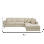 117-Inch Beige Italian Leather Reclining L Shaped Corner Sectional 14 117-Inch Beige Italian Leather Reclining L Shaped Corner Sectional