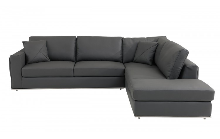 117 Inch Dark Gray Italian Leather Reclining L Shaped Sectional 1 117 Inch Dark Gray Italian Leather Reclining L Shaped Sectional