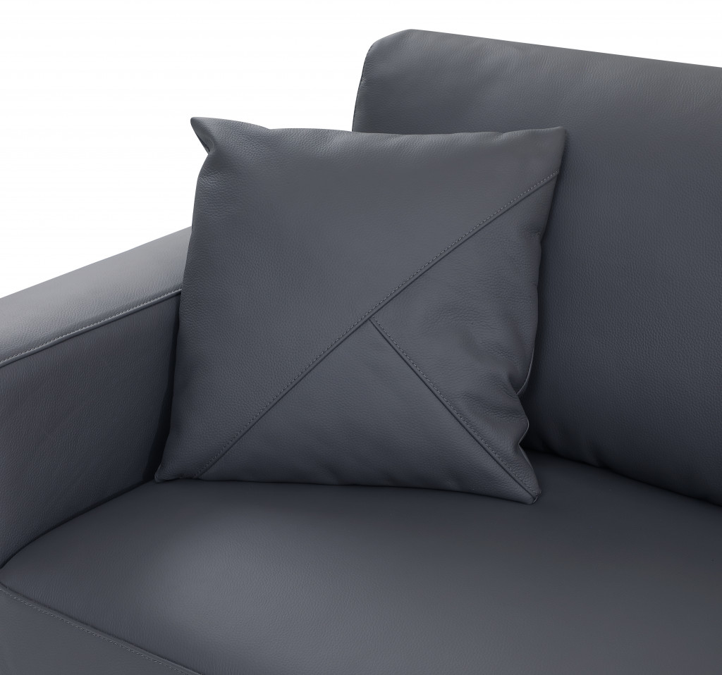 117 Inch Dark Gray Italian Leather Reclining L Shaped Sectional 4 117 Inch Dark Gray Italian Leather Reclining L Shaped Sectional - Image 4