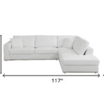 117" White Italian Leather Reclining L Shaped Corner Sectional 16 117" White Italian Leather Reclining L Shaped Corner Sectional