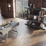 Gray Rectangular Writing Desk With Drawers and Stainless Steel Legs 13 Gray Rectangular Writing Desk With Drawers and Stainless Steel Legs