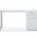 White Rectangular Writing Desk With Two Drawers 59 Inches 9 White Rectangular Writing Desk With Two Drawers 59 Inches