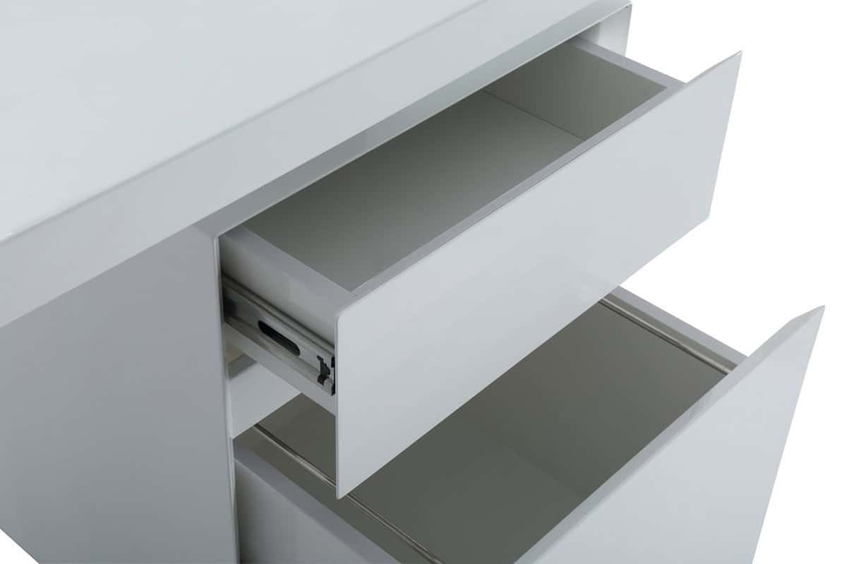 White Rectangular Writing Desk With Two Drawers 59 Inches 6 White Rectangular Writing Desk With Two Drawers 59 Inches - Image 6
