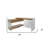 Walnut and Glass L Shaped Writing Desk With Storage 16 Walnut and Glass L Shaped Writing Desk With Storage