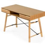 Oak Rectangular Writing Desk With Two Drawers 48 Inch 7 Oak Rectangular Writing Desk With Two Drawers 48 Inch