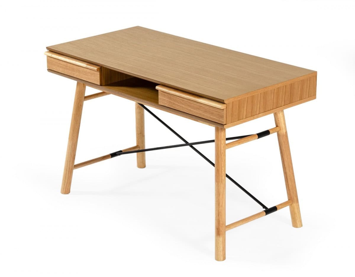 Oak Rectangular Writing Desk With Two Drawers 48 Inch 1 Oak Rectangular Writing Desk With Two Drawers 48 Inch