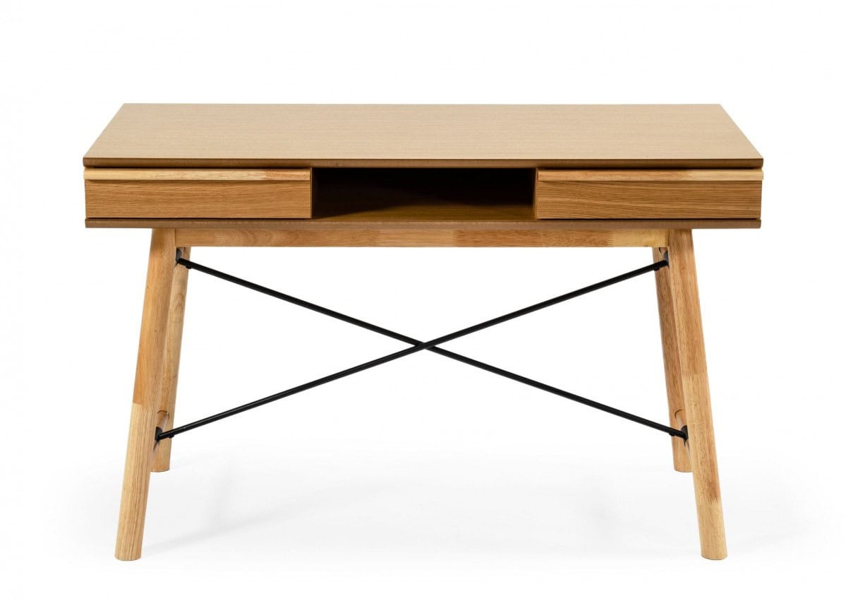 Oak Rectangular Writing Desk With Two Drawers 48 Inch 2 Oak Rectangular Writing Desk With Two Drawers 48 Inch - Image 2
