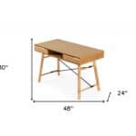 Oak Rectangular Writing Desk With Two Drawers 48 Inch 12 Oak Rectangular Writing Desk With Two Drawers 48 Inch