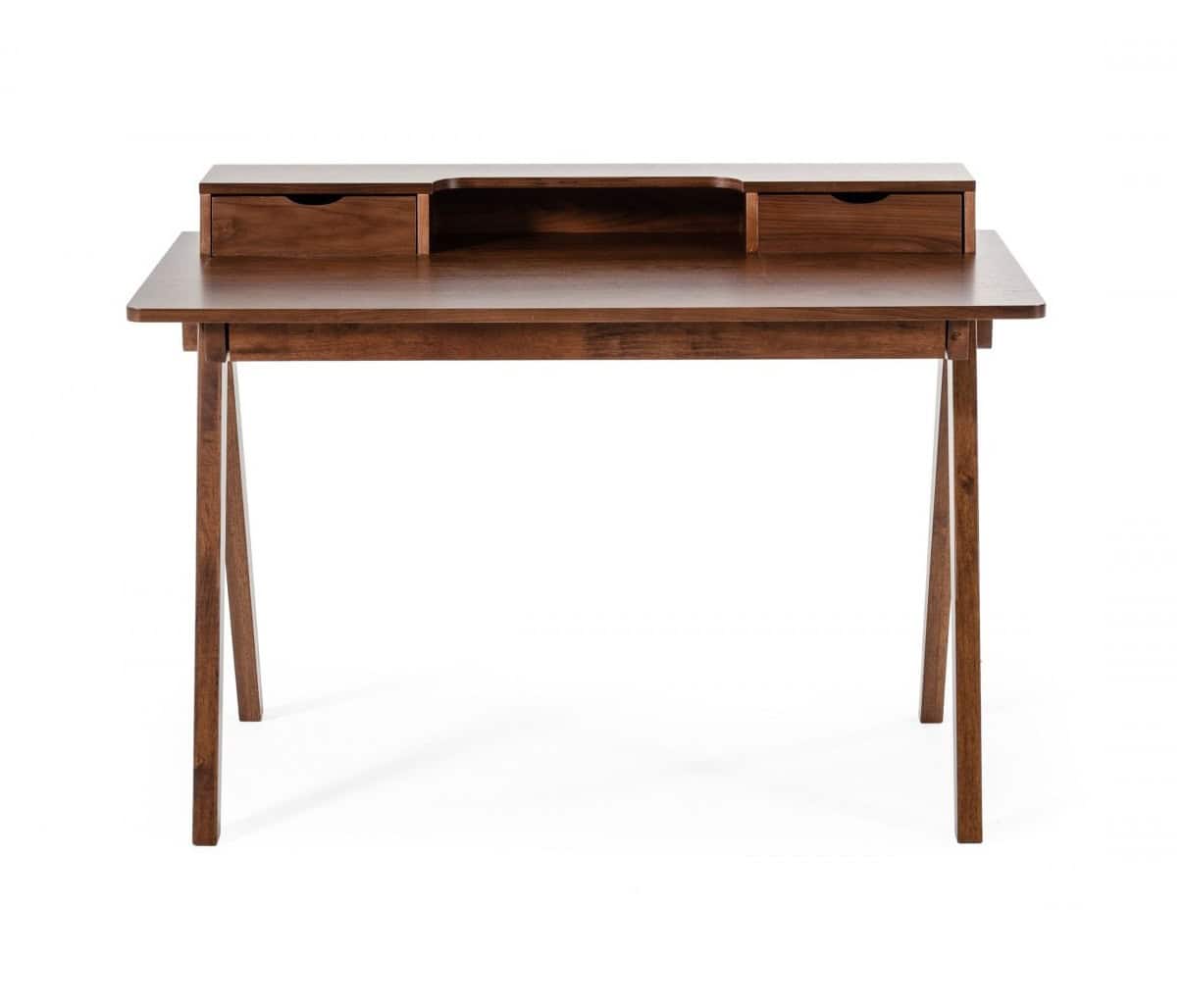 Walnut Rectangular Writing Desk With Two Drawers 48 Inch 1 Walnut Rectangular Writing Desk With Two Drawers 48 Inch