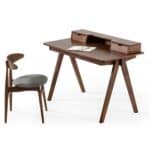 Walnut Rectangular Writing Desk With Two Drawers 48 Inch 12 Walnut Rectangular Writing Desk With Two Drawers 48 Inch
