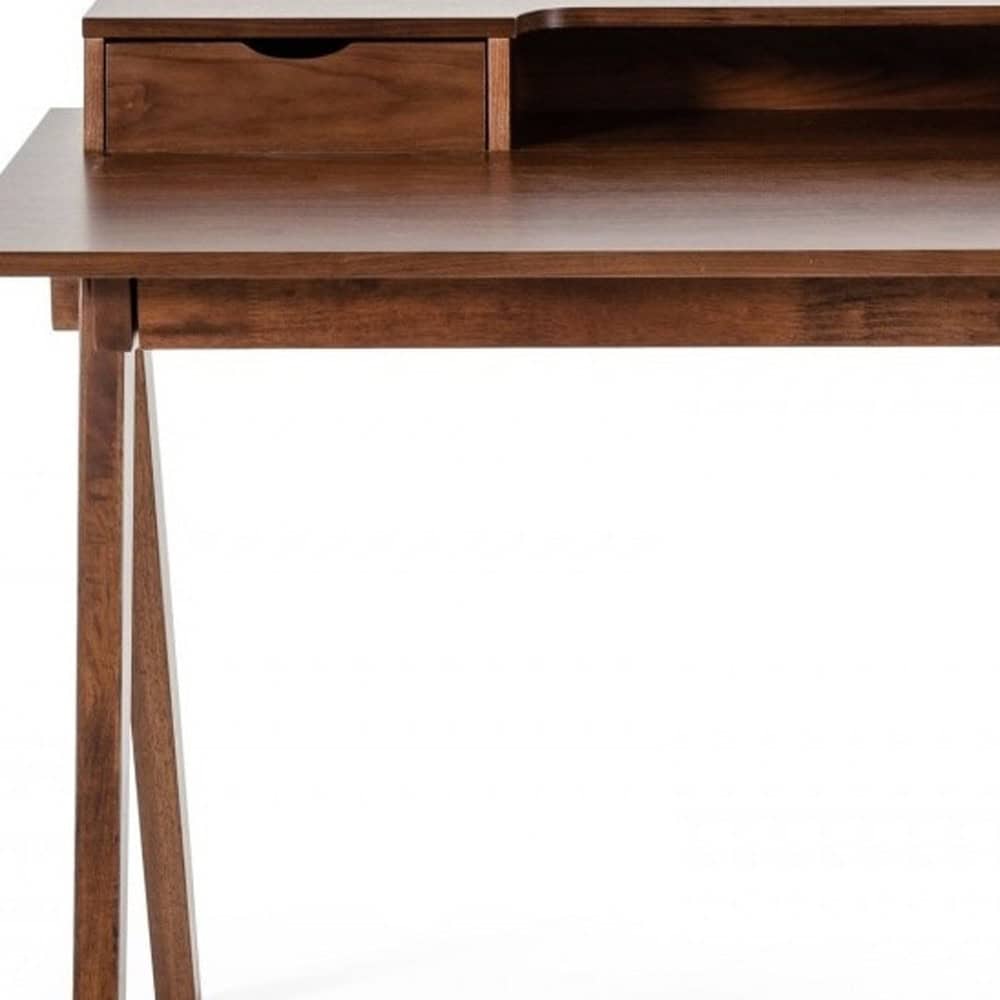 Walnut Rectangular Writing Desk With Two Drawers 48 Inch 6 Walnut Rectangular Writing Desk With Two Drawers 48 Inch - Image 6