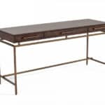 Dark Mango Wood Writing Desk with Three Drawers 63 Inch 8 Dark Mango Wood Writing Desk with Three Drawers 63 Inch