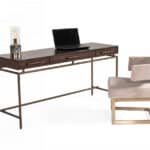 Dark Mango Wood Writing Desk with Three Drawers 63 Inch 12 Dark Mango Wood Writing Desk with Three Drawers 63 Inch