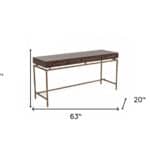 Dark Mango Wood Writing Desk with Three Drawers 63 Inch 14 Dark Mango Wood Writing Desk with Three Drawers 63 Inch
