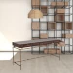 Dark Mango Wood Writing Desk with Three Drawers 63 Inch 11 Dark Mango Wood Writing Desk with Three Drawers 63 Inch