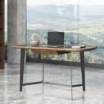 Walnut and Black Glass Rectangular Writing Desk 55 Inch 14 Walnut and Black Glass Rectangular Writing Desk 55 Inch