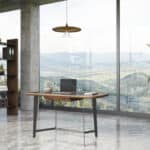 Walnut and Black Glass Rectangular Writing Desk 55 Inch 15 Walnut and Black Glass Rectangular Writing Desk 55 Inch