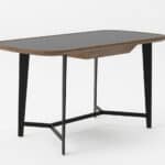 Walnut and Black Glass Rectangular Writing Desk 55 Inch 9 Walnut and Black Glass Rectangular Writing Desk 55 Inch
