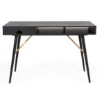 Black and Gold 46-Inch Writing Desk with Drawer 11 Black and Gold 46-Inch Writing Desk with Drawer