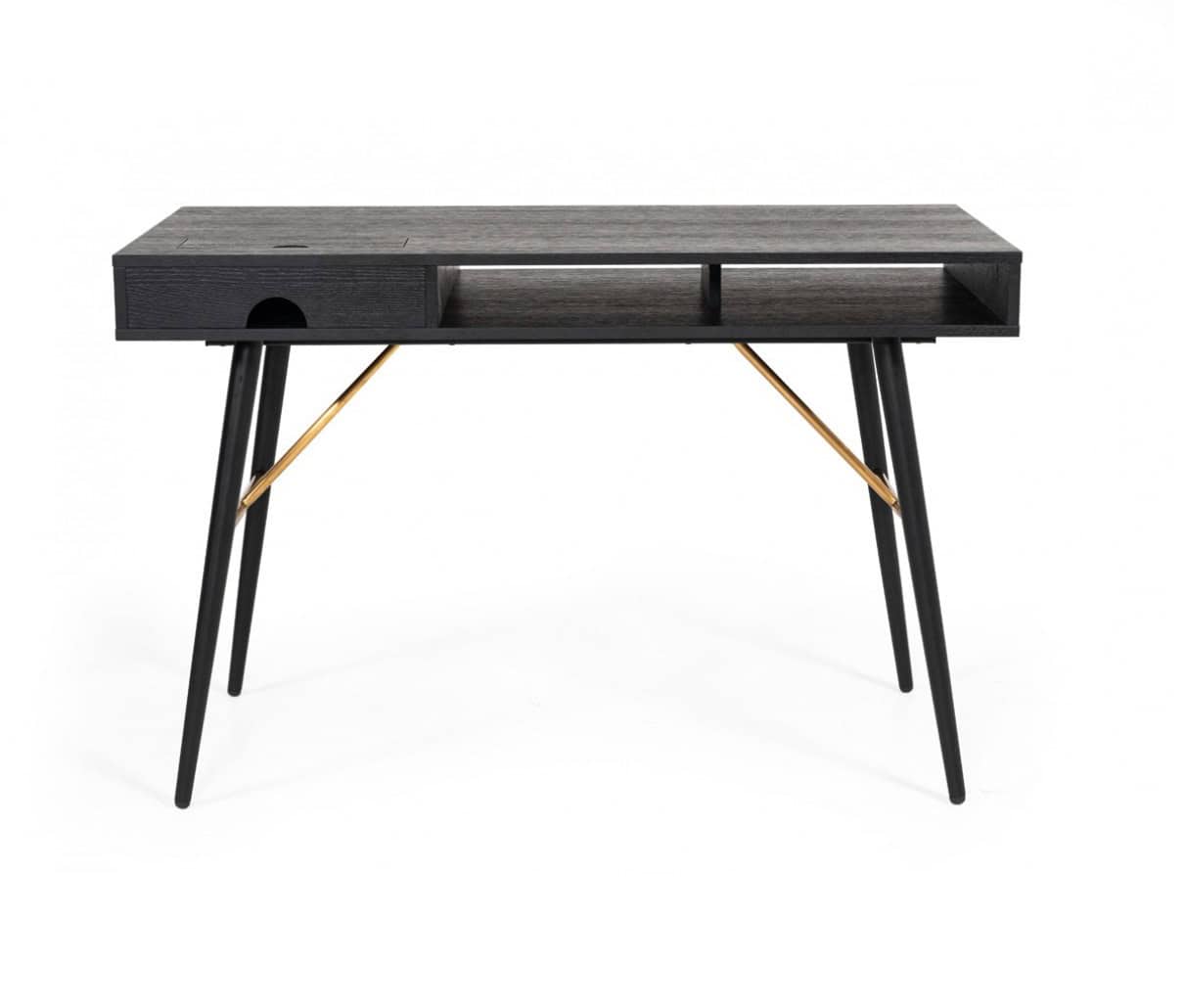 Black and Gold 46-Inch Writing Desk with Drawer 4 Black and Gold 46-Inch Writing Desk with Drawer - Image 4