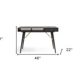 Black and Gold 46-Inch Writing Desk with Drawer 14 Black and Gold 46-Inch Writing Desk with Drawer