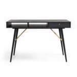 Black and Gold 46-Inch Writing Desk with Drawer 8 Black and Gold 46-Inch Writing Desk with Drawer