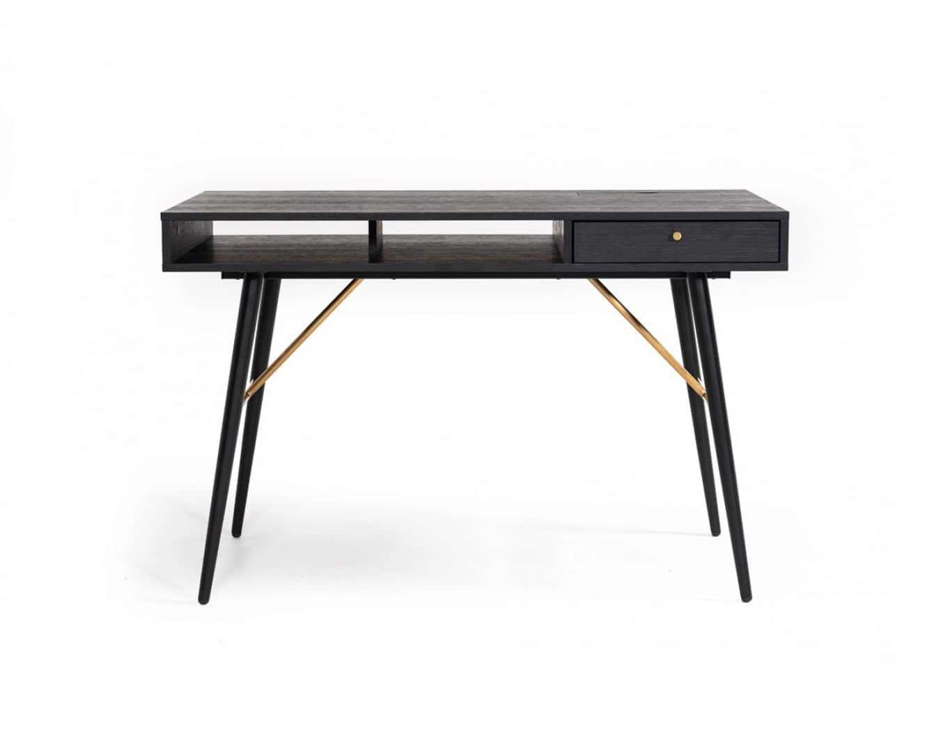 Black and Gold 46-Inch Writing Desk with Drawer 1 Black and Gold 46-Inch Writing Desk with Drawer