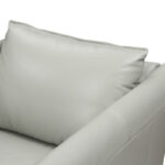 36 Inch Gray Genuine Leather Swivel Lounge Chair